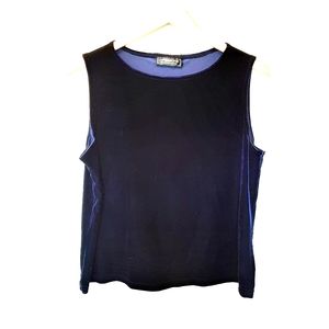 Impressions Vintage Blue Velvet Sleeveless Top